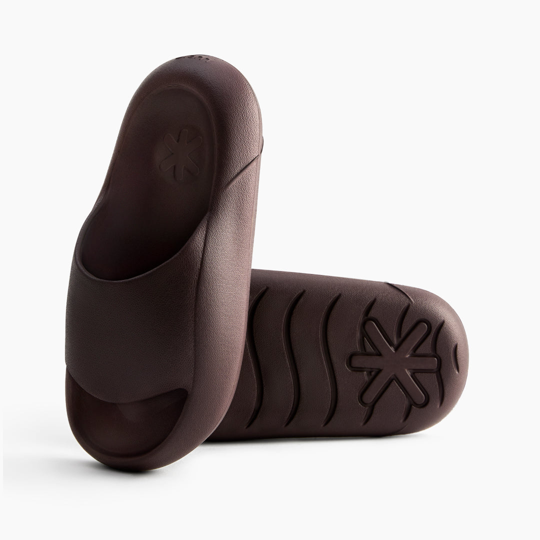 Ludic Sliders in Brown offering all-day comfort and support