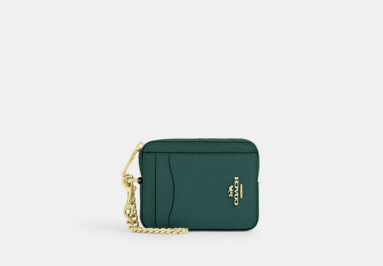 Zip Card Case - Gold/Emerald