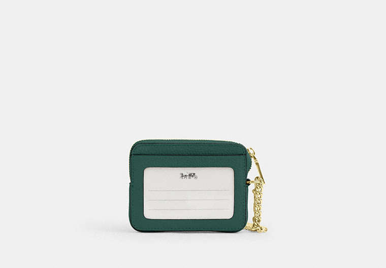 Zip Card Case - Gold/Emerald
