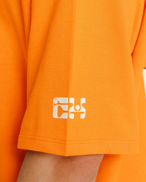 Run or Burn - Orange - Evrhood oversized graphic t-shirt