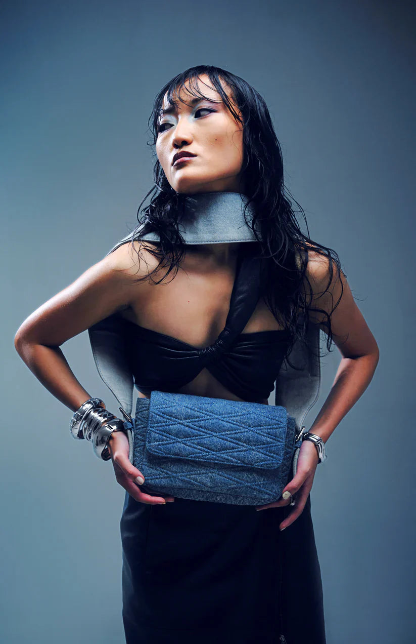 Porte Denim Messenger Bag - Fetti