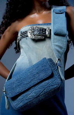 Porte Denim Messenger Bag - Fetti