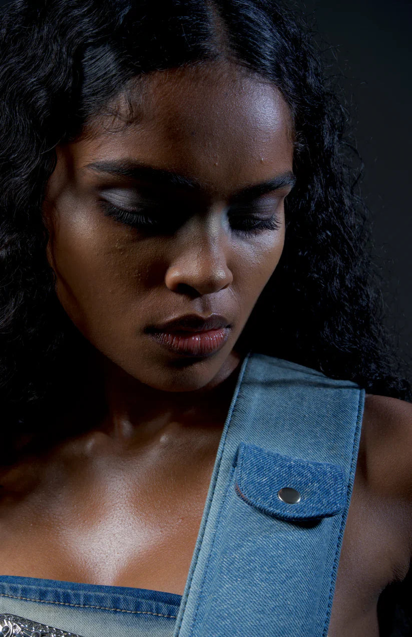 Porte Denim Messenger Bag - Fetti