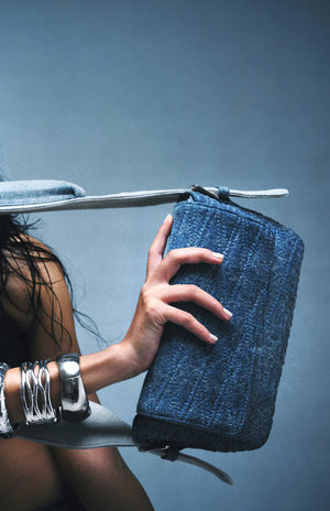 Porte Denim Messenger Bag - Fetti