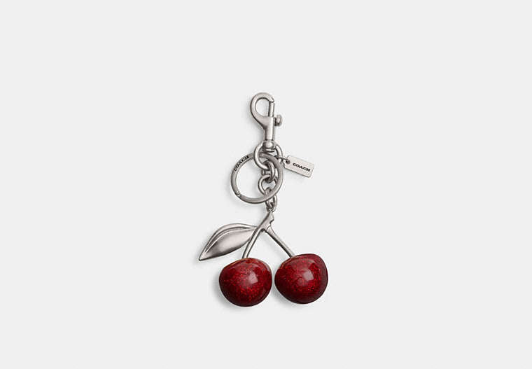 Cherry Bag Charm - Silver/Red Apple