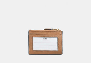 Mini Skinny ID Case In Signature Chenille - Gold/Taupe