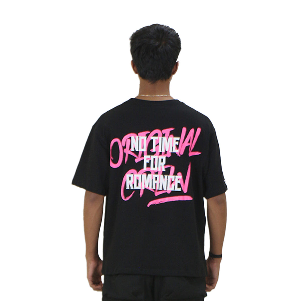 BLACK NO TIME FOR ROMANCE T-SHIRT
