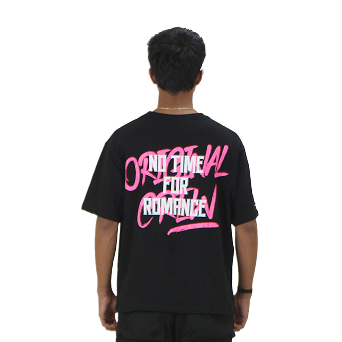 BLACK NO TIME FOR ROMANCE T-SHIRT