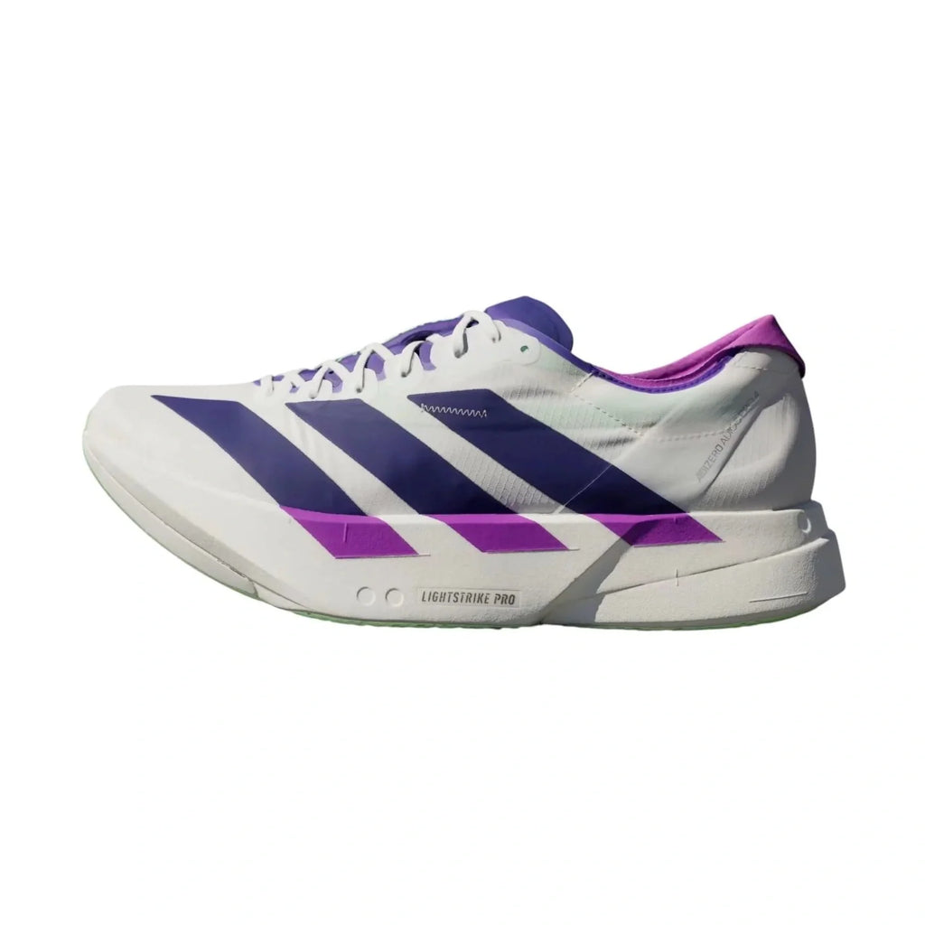 Adizero Adios Pro 4 'White Collegiate Purple Lime Burst'