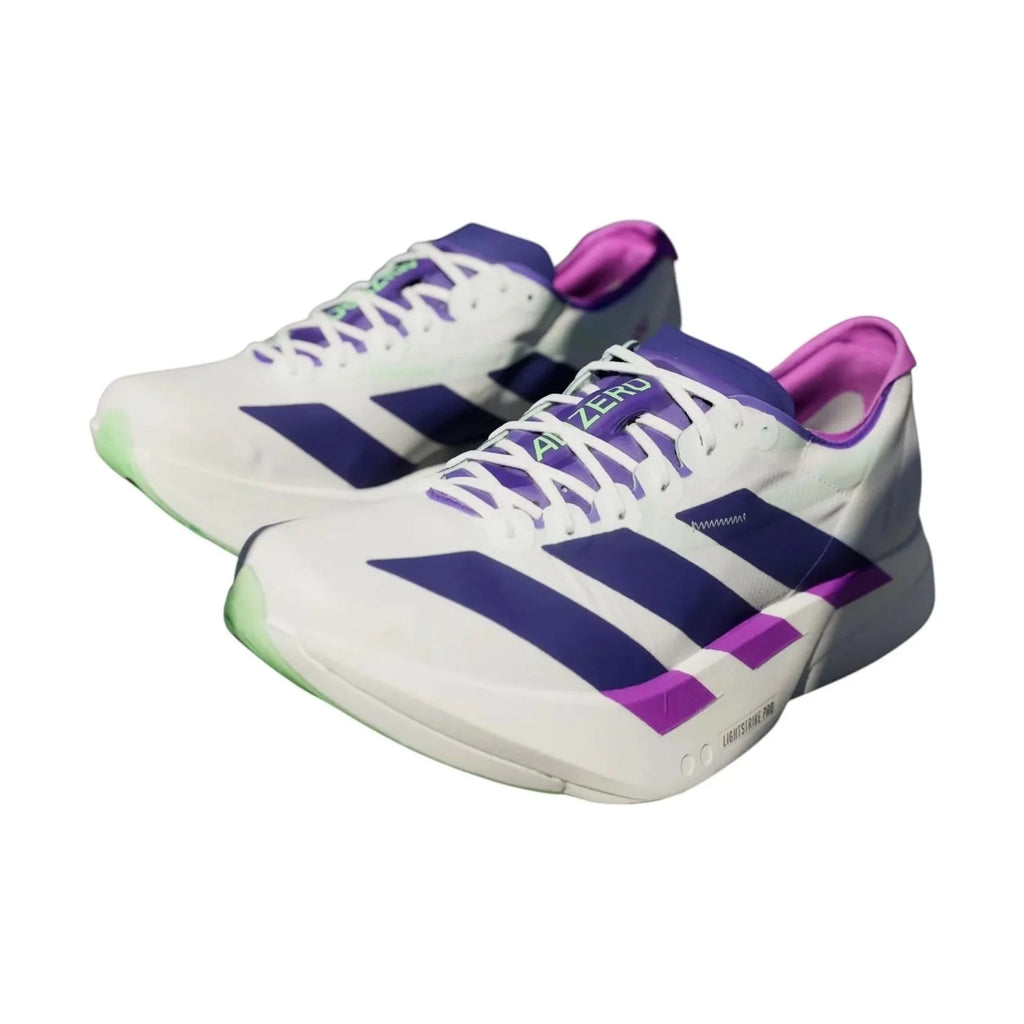 Adizero Adios Pro 4 'White Collegiate Purple Lime Burst'