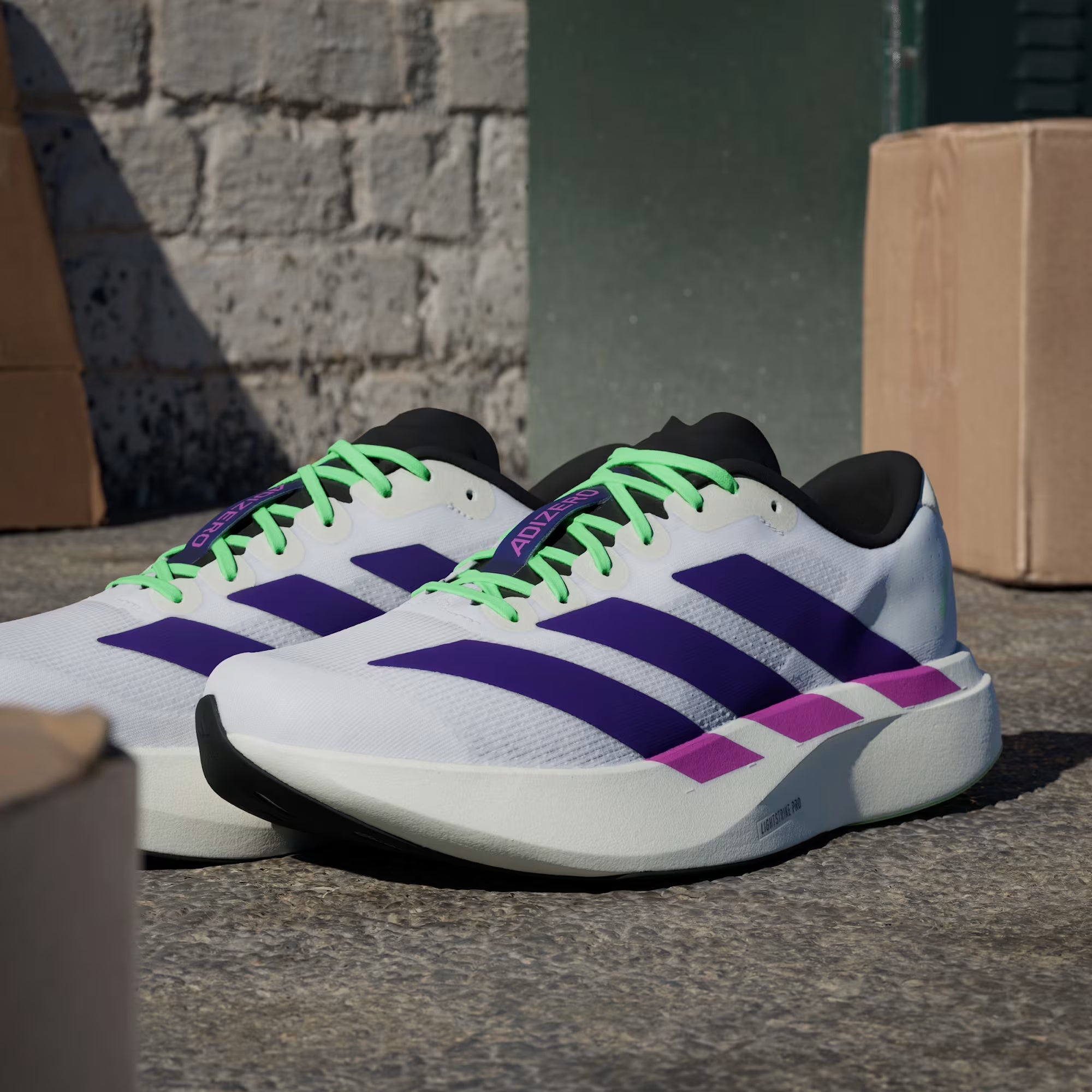 adidas Adizero Evo SL White University Purple Burst