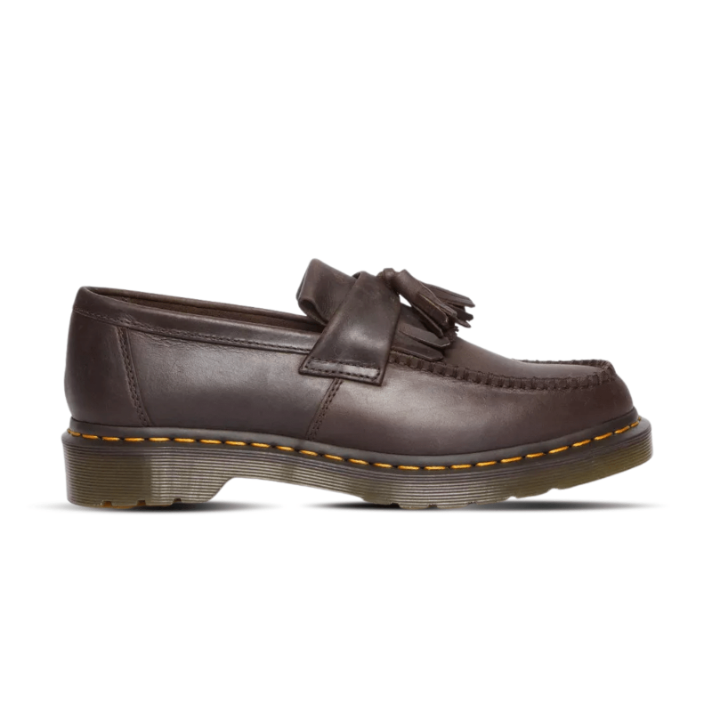 Dr Martens Adrian Crazy Horse Leather Tassel Loafers Dark Brown