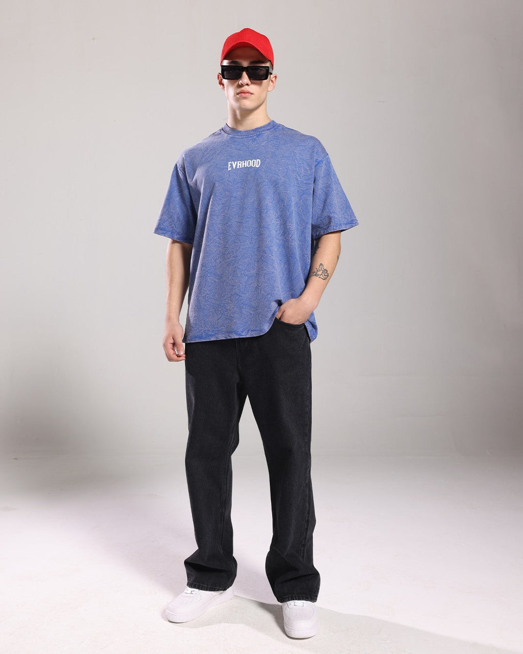 Stone Washed Tee - Electric Blue