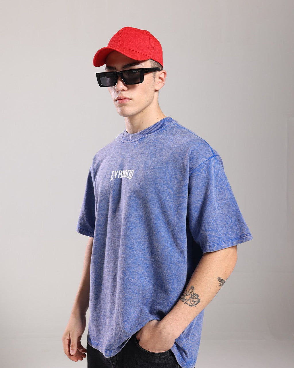 Stone Washed Tee - Electric Blue