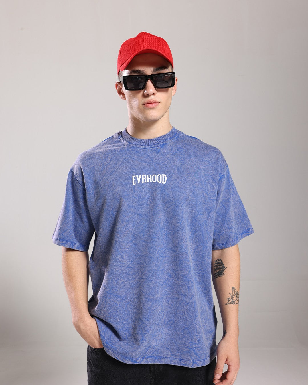Stone Washed Tee - Electric Blue