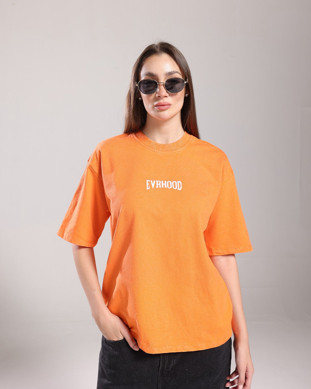 Stone Washed Tee - Tangerine