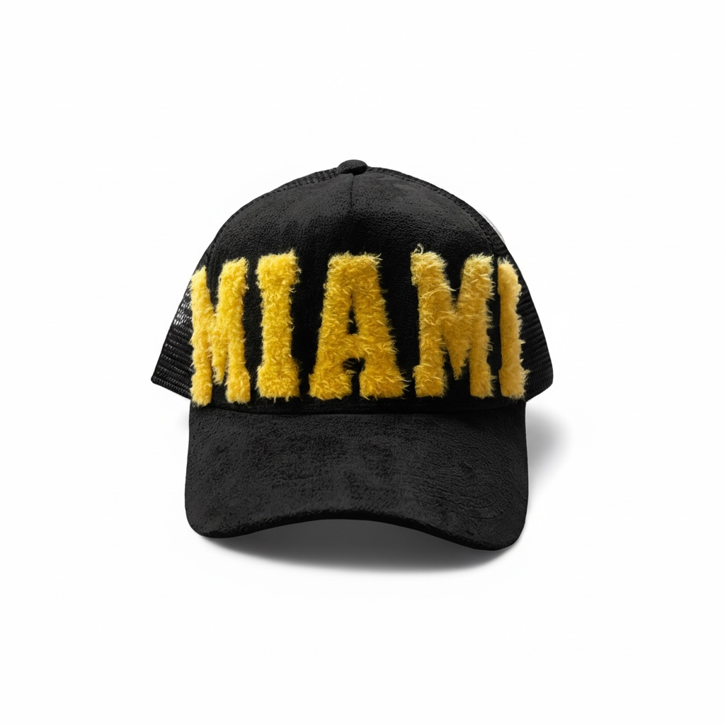 MIAMI - Black Suade Trucker Cap