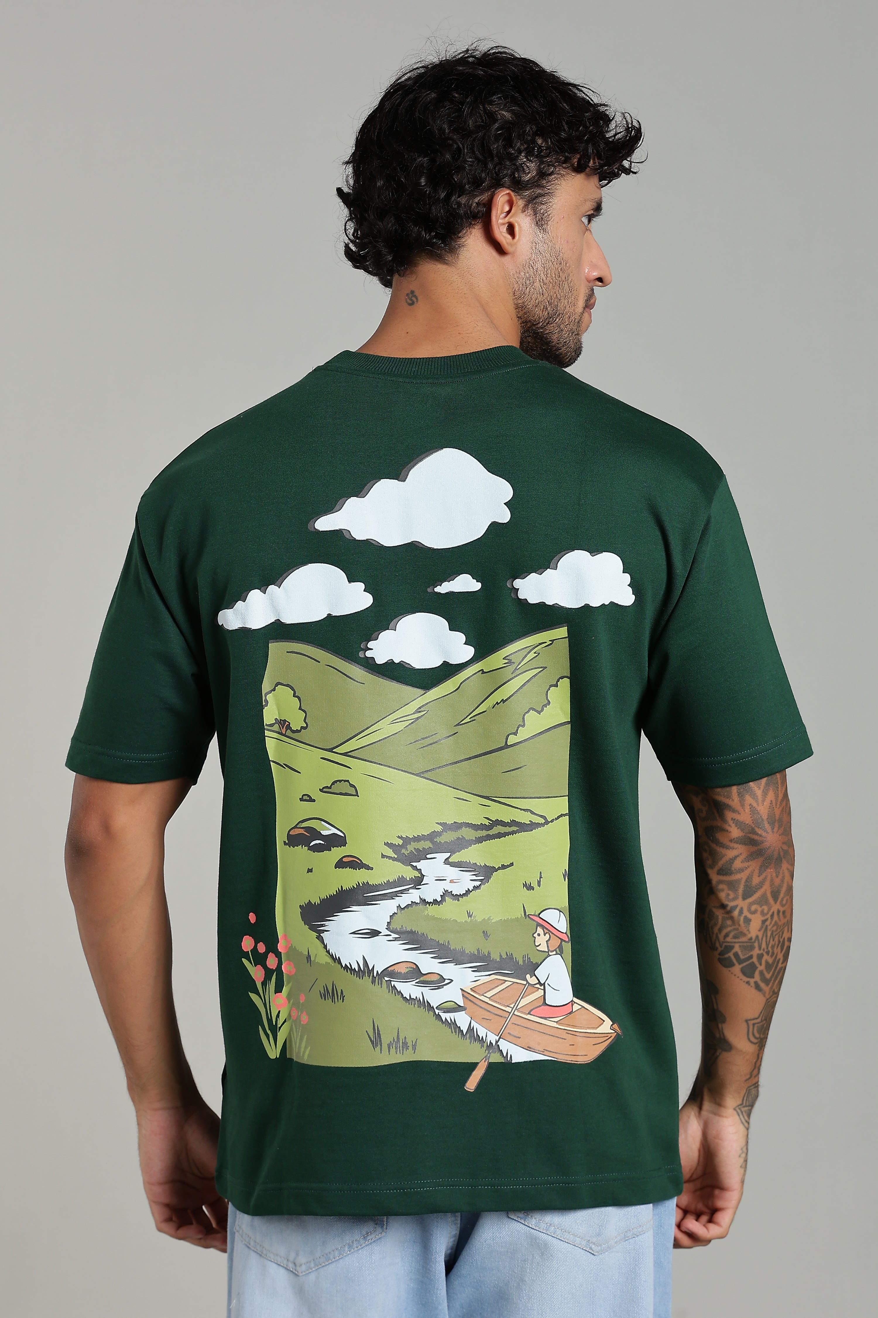 Green Brain On Vacation Oversized T-shirt