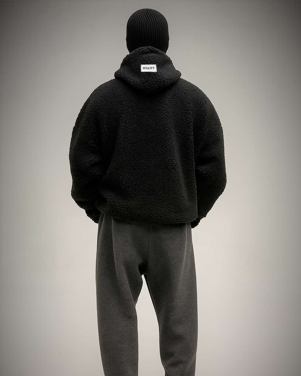 Sherpa Black Furr oversized hoodie