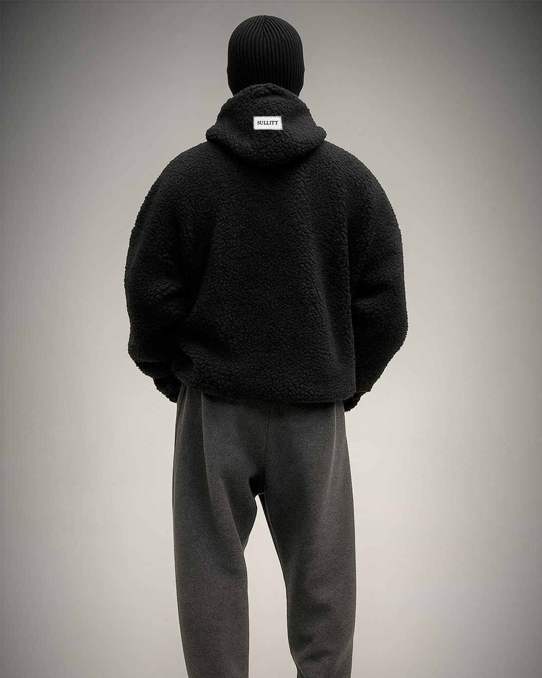 Sherpa Black Furr oversized hoodie