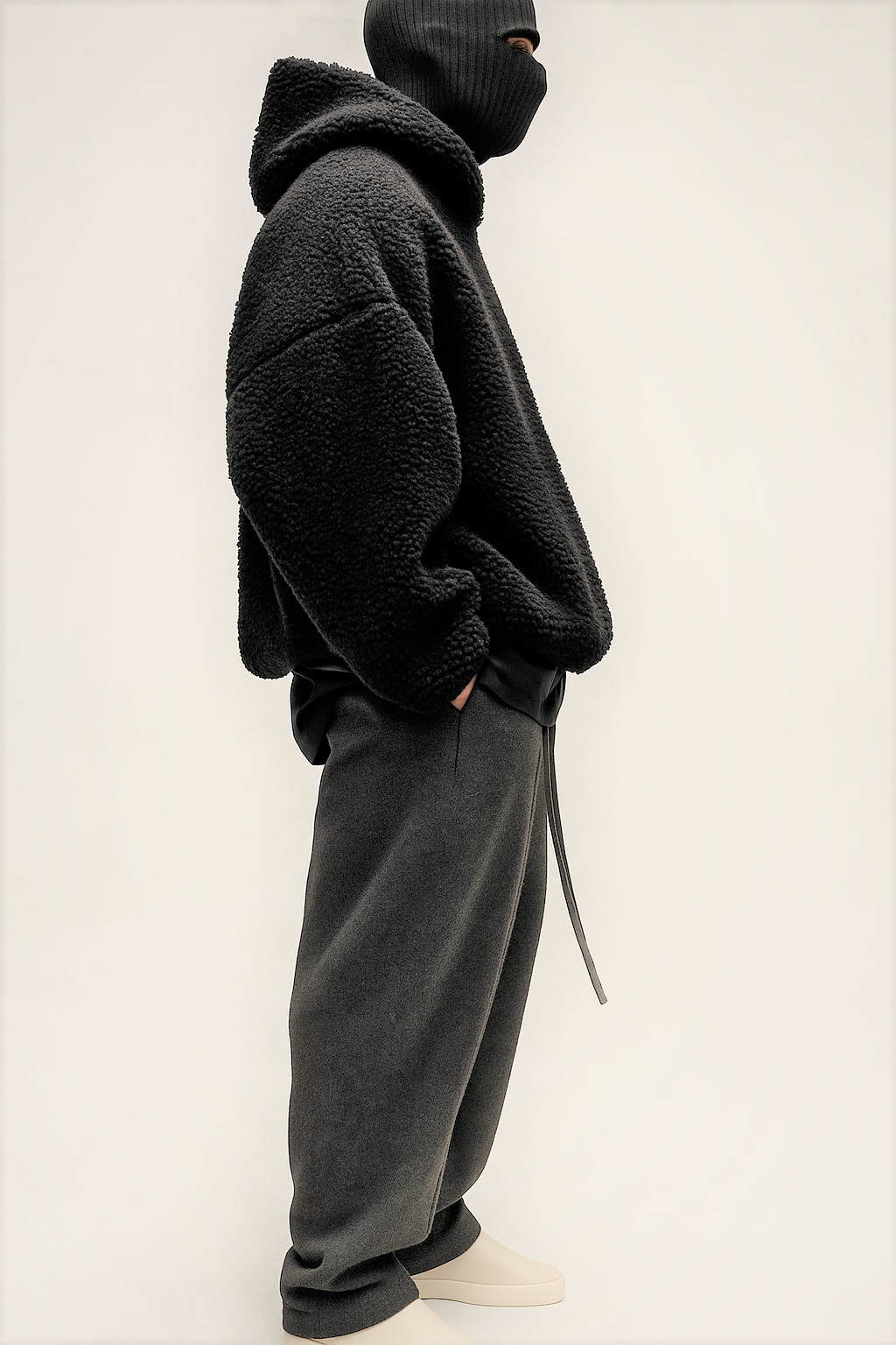 Sherpa Black Furr oversized hoodie