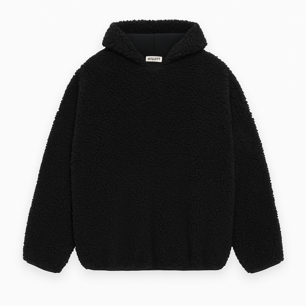 Sherpa Black Furr oversized hoodie
