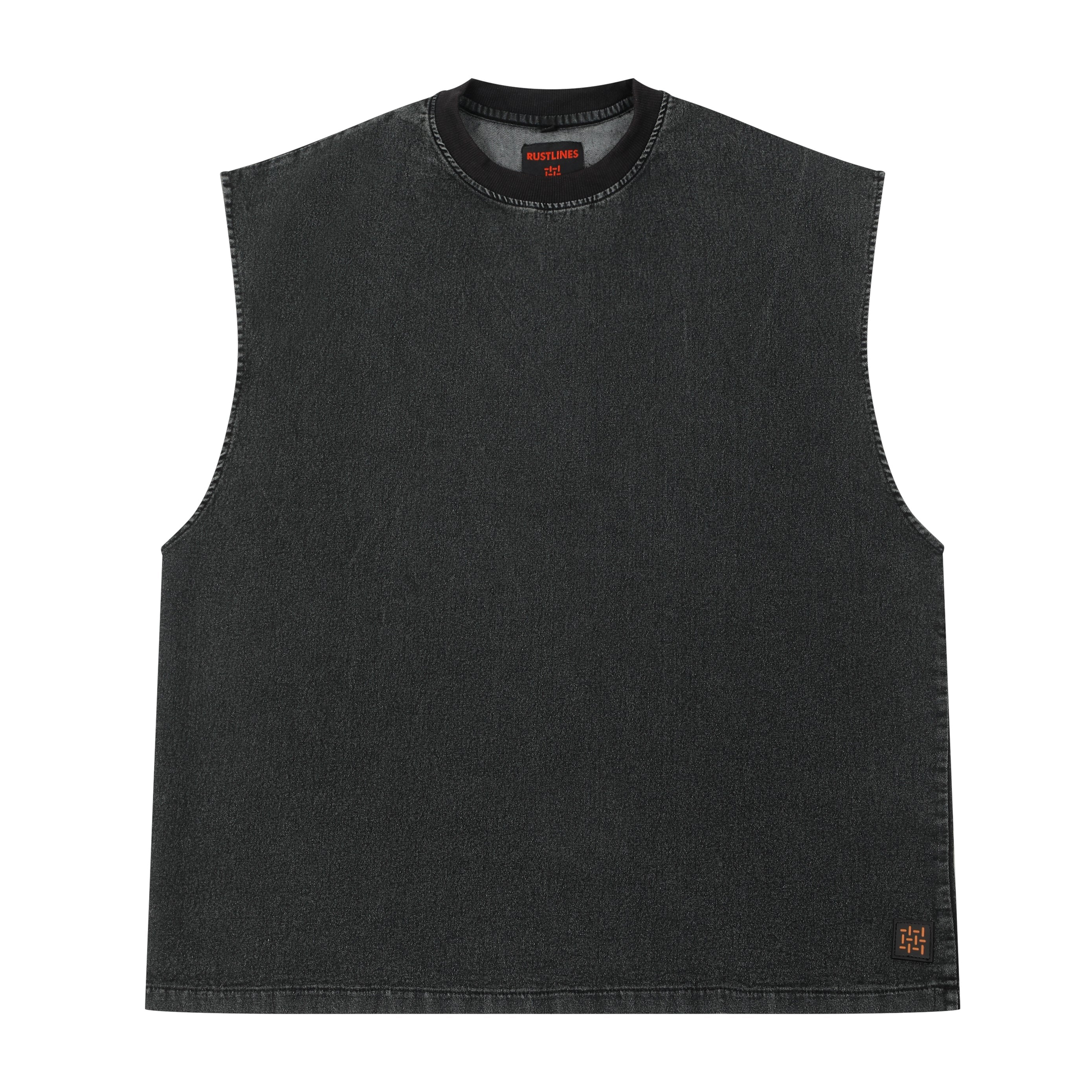 BLACK DENIM MEN'S TANK TOP