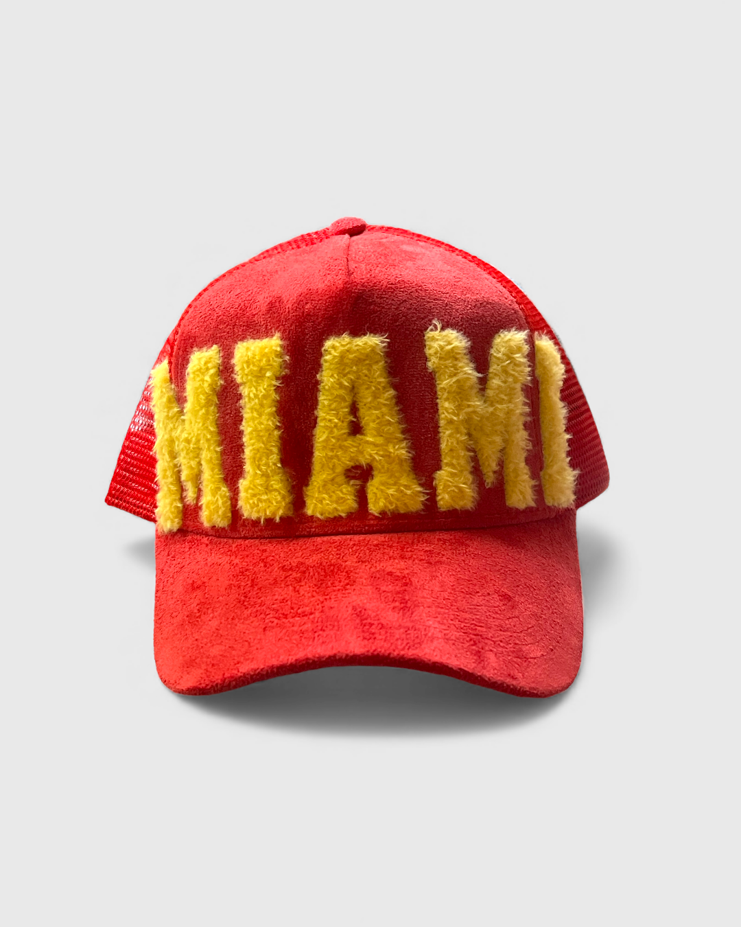 MIAMI - Red Suade Trucker Cap
