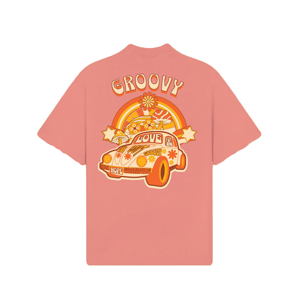 Groovy peach puff t-shirt
