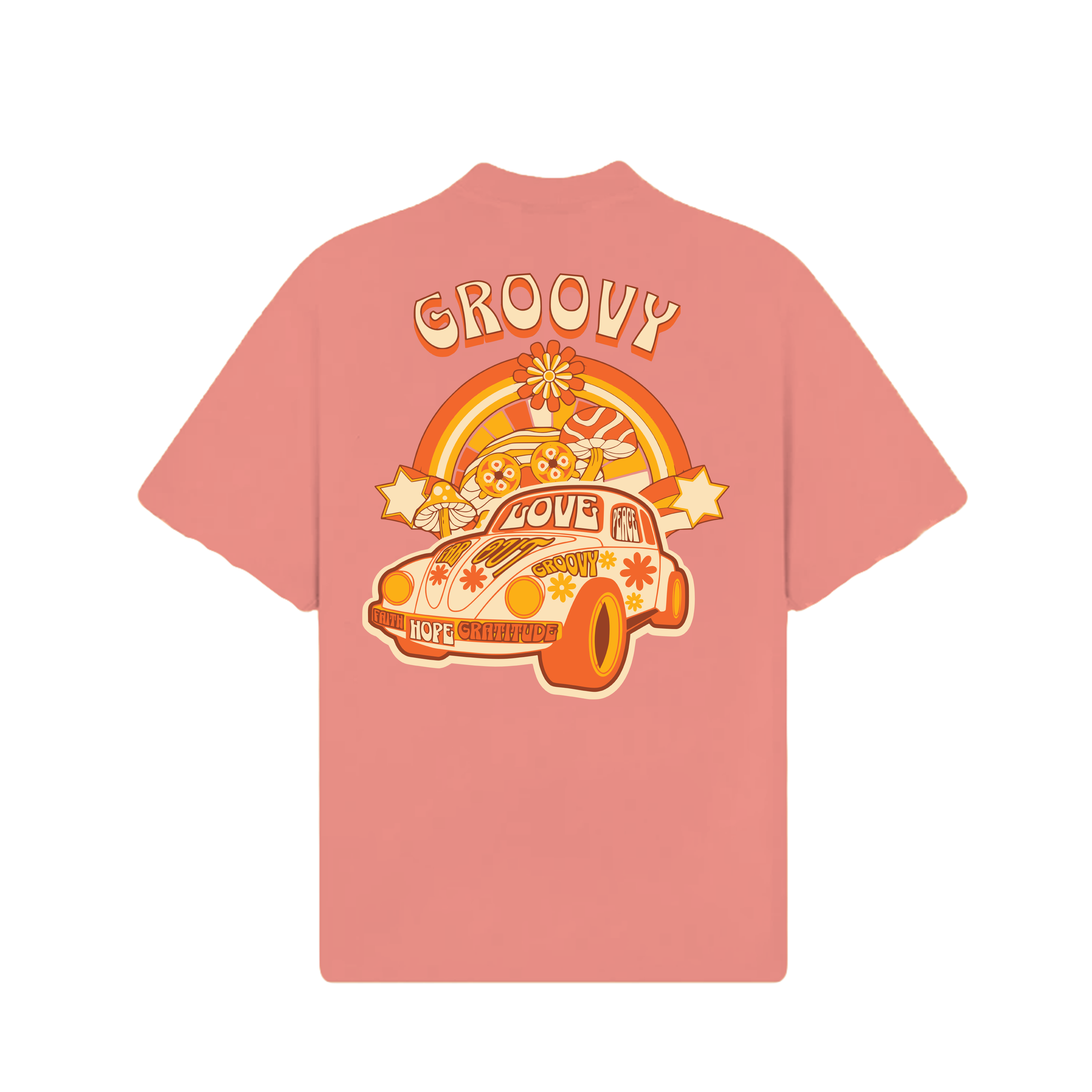 Groovy peach puff t-shirt