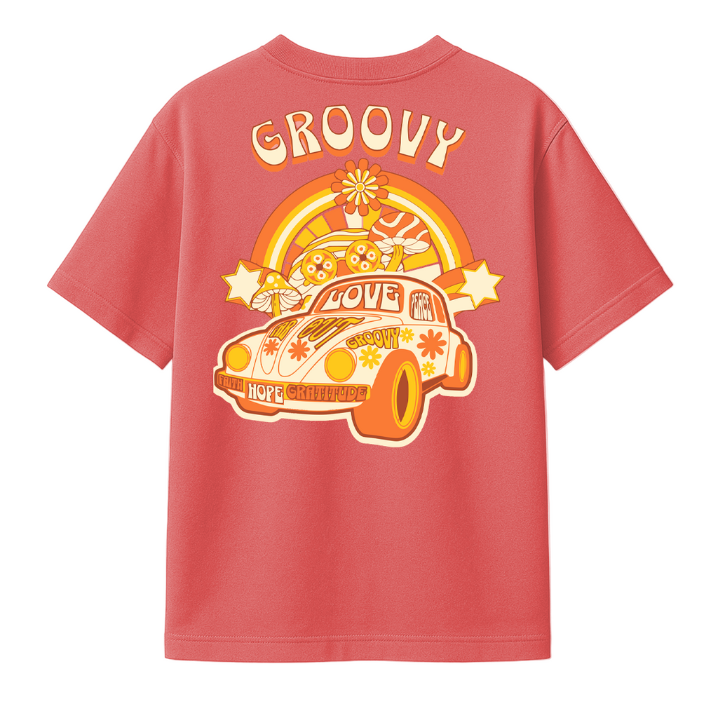 Groovy peach puff t-shirt