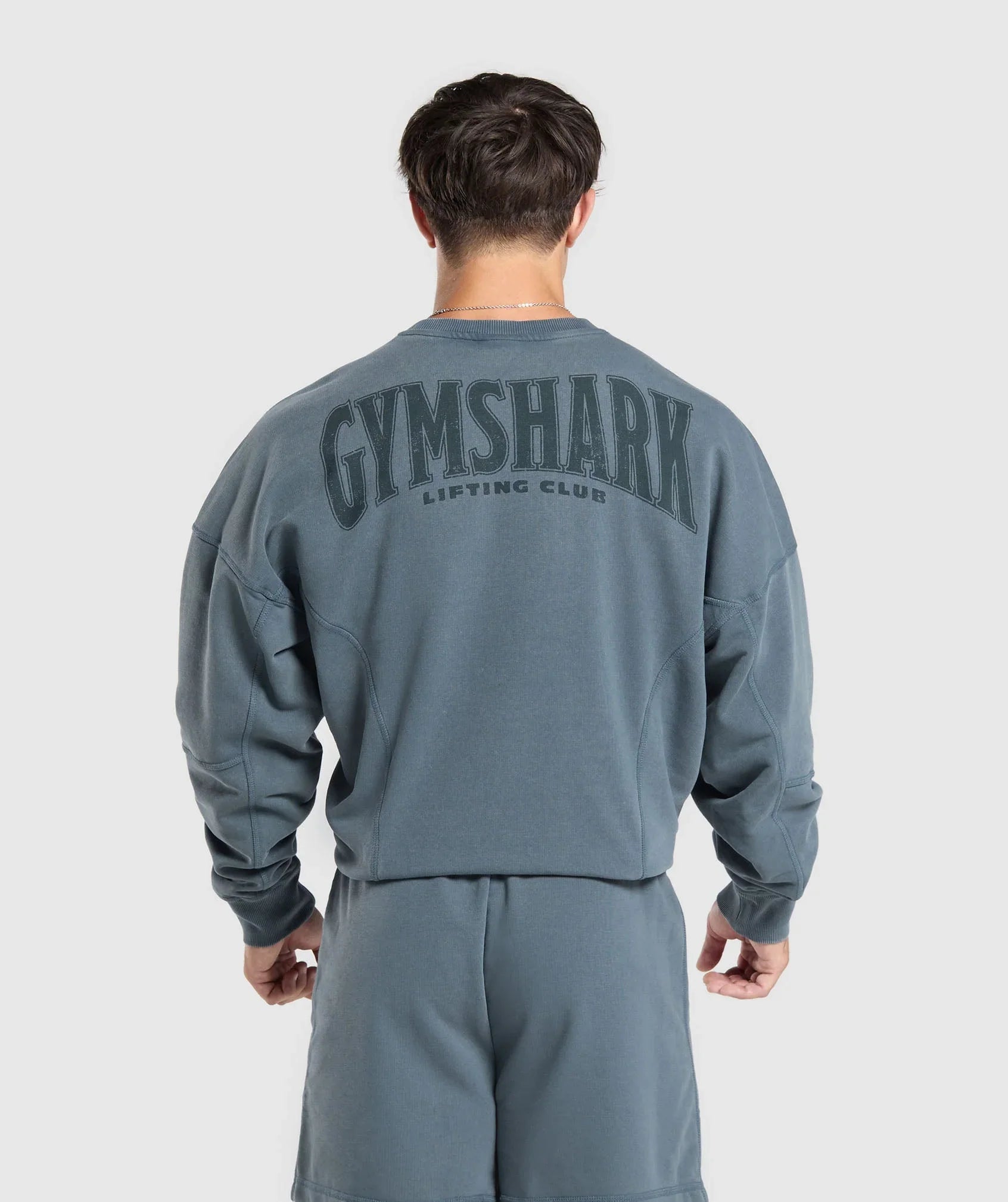 Gymshark Heritage Washed Crew - Titanium Blue