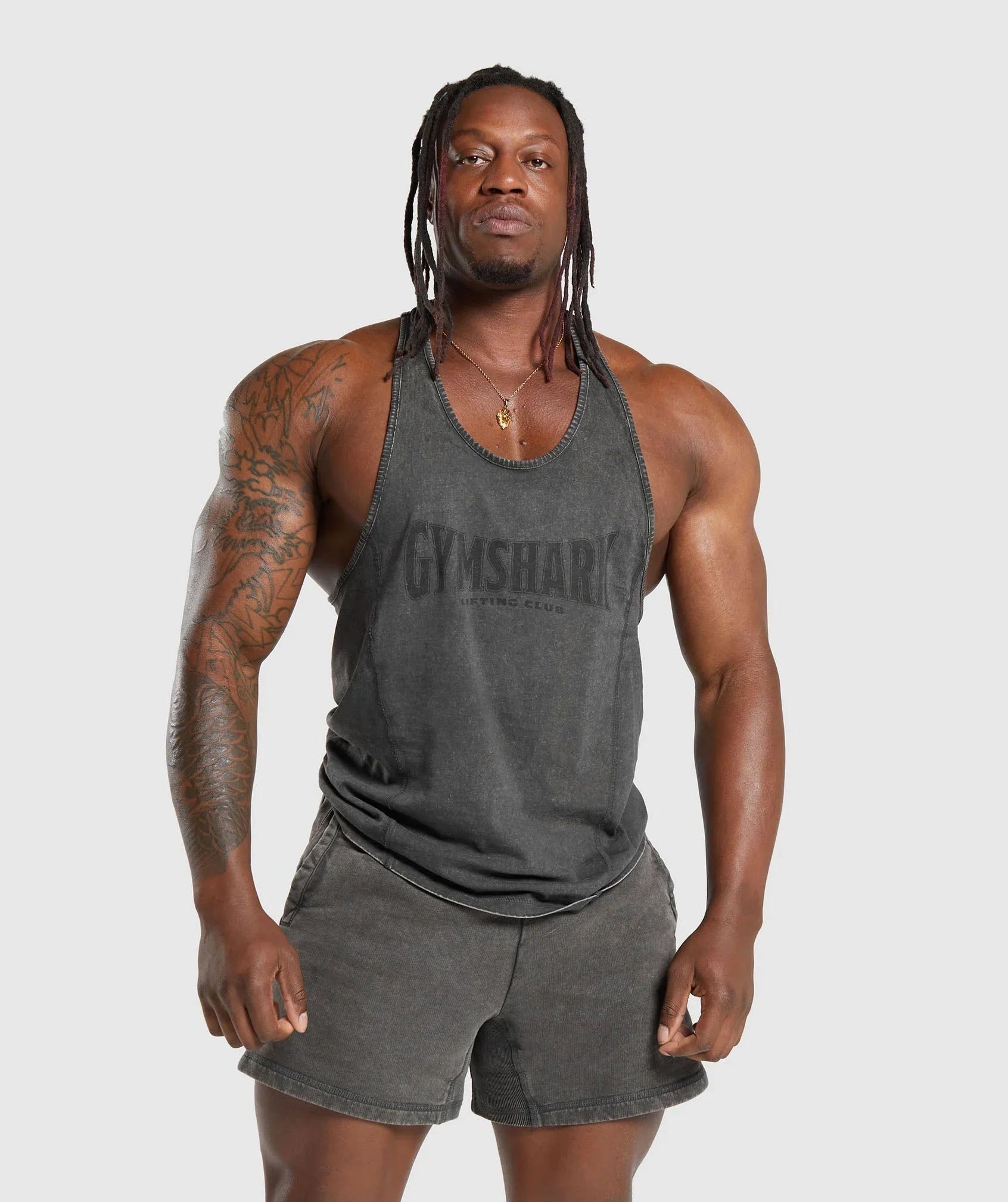 Gymshark Heritage Washed Stringer - Onyx Grey