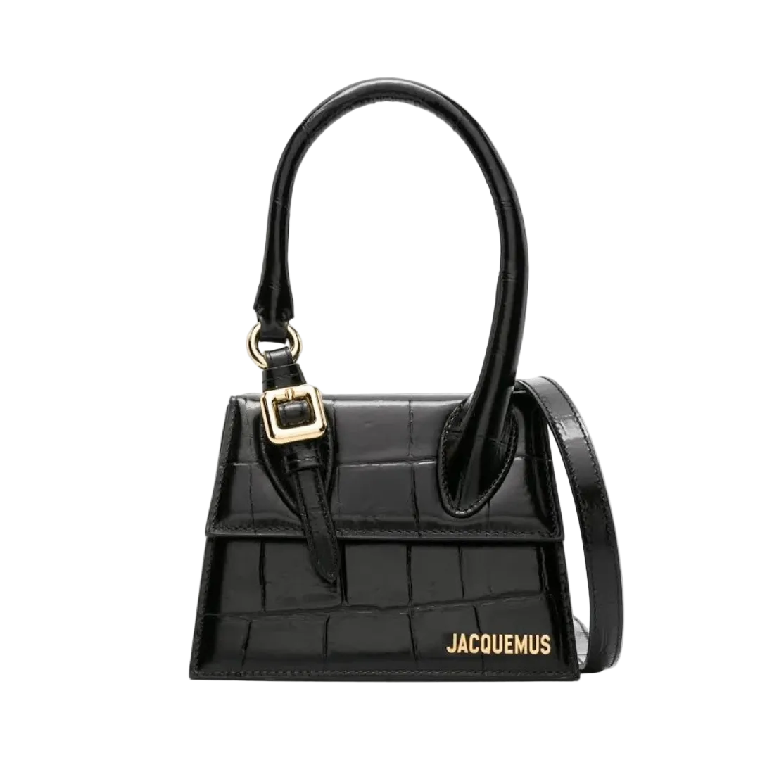 JACQUEMUS LE CHIQUITO MOYEN BOUCLE TOTE BAG BLACK