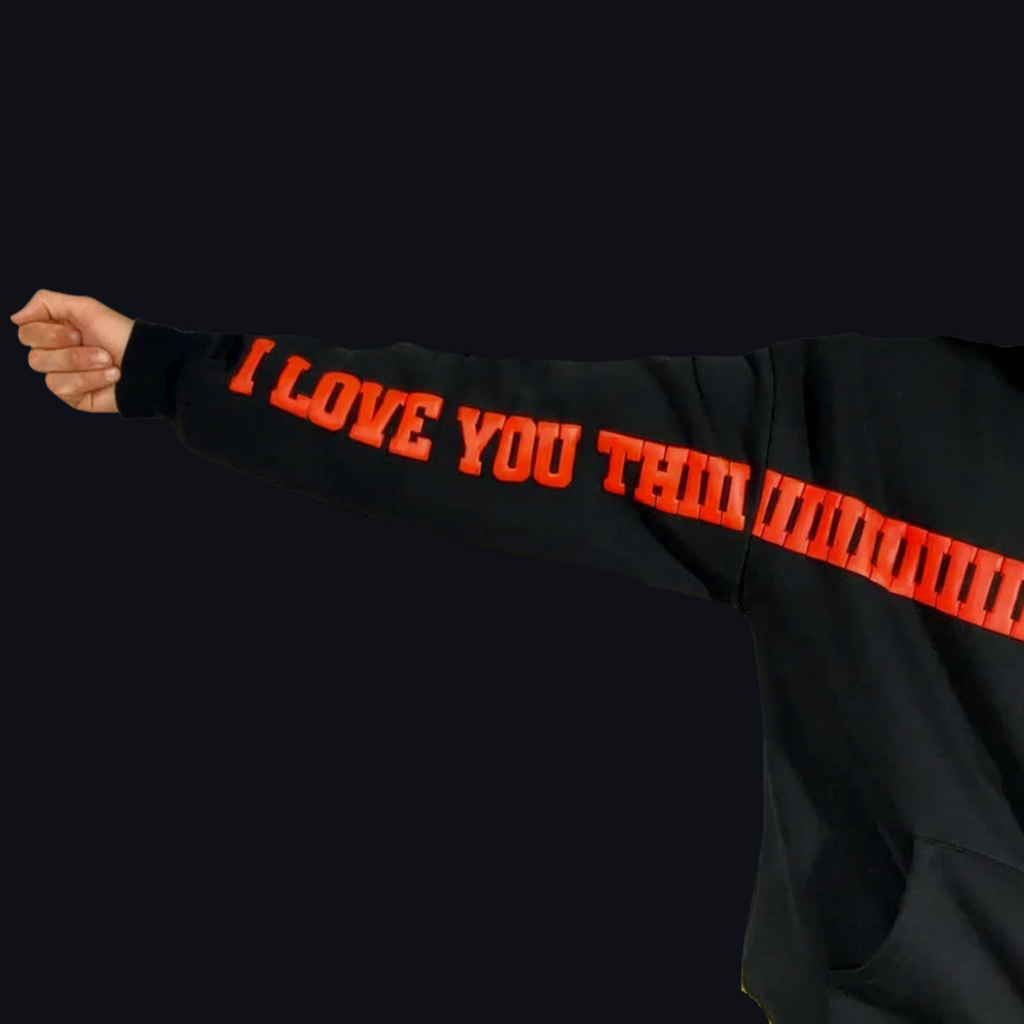 I LOVE YOU THIIIIIIS MUCH Black Hoodie
