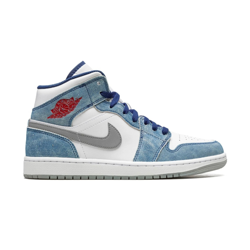 Jordan 1 Mid French Blue Fire Red