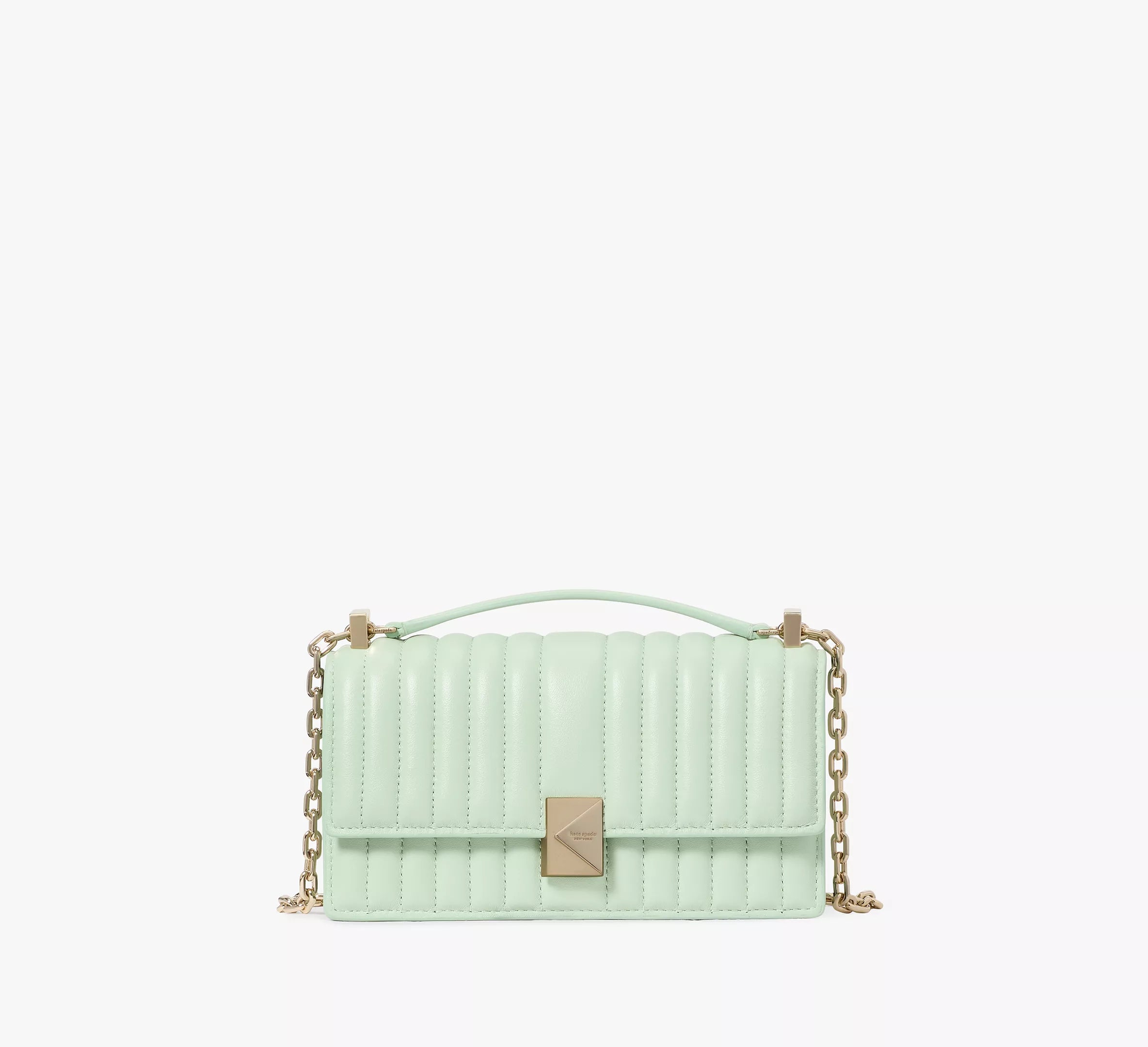 Kate Spade Deco Quilted Mini Flap Chain Crossbody 'Pistachio Ice'