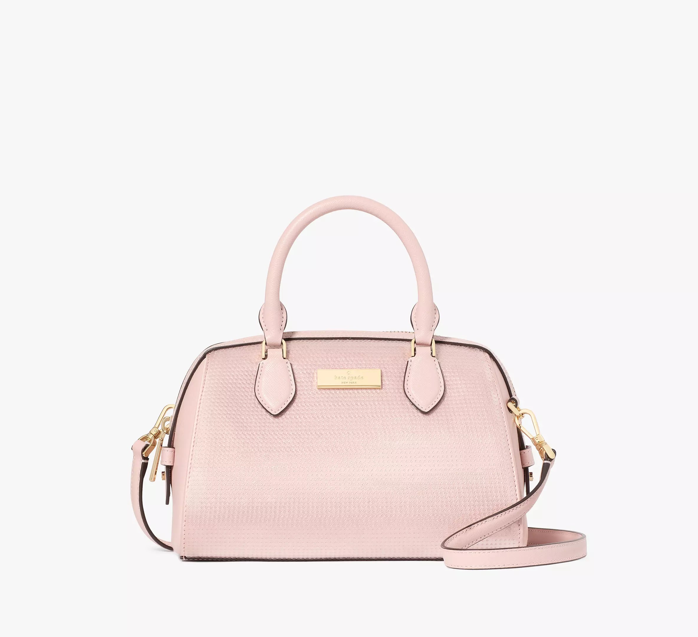 Kate Spade Madison Satin Sequin Small Dolly Duffle 'Rose Smoke'