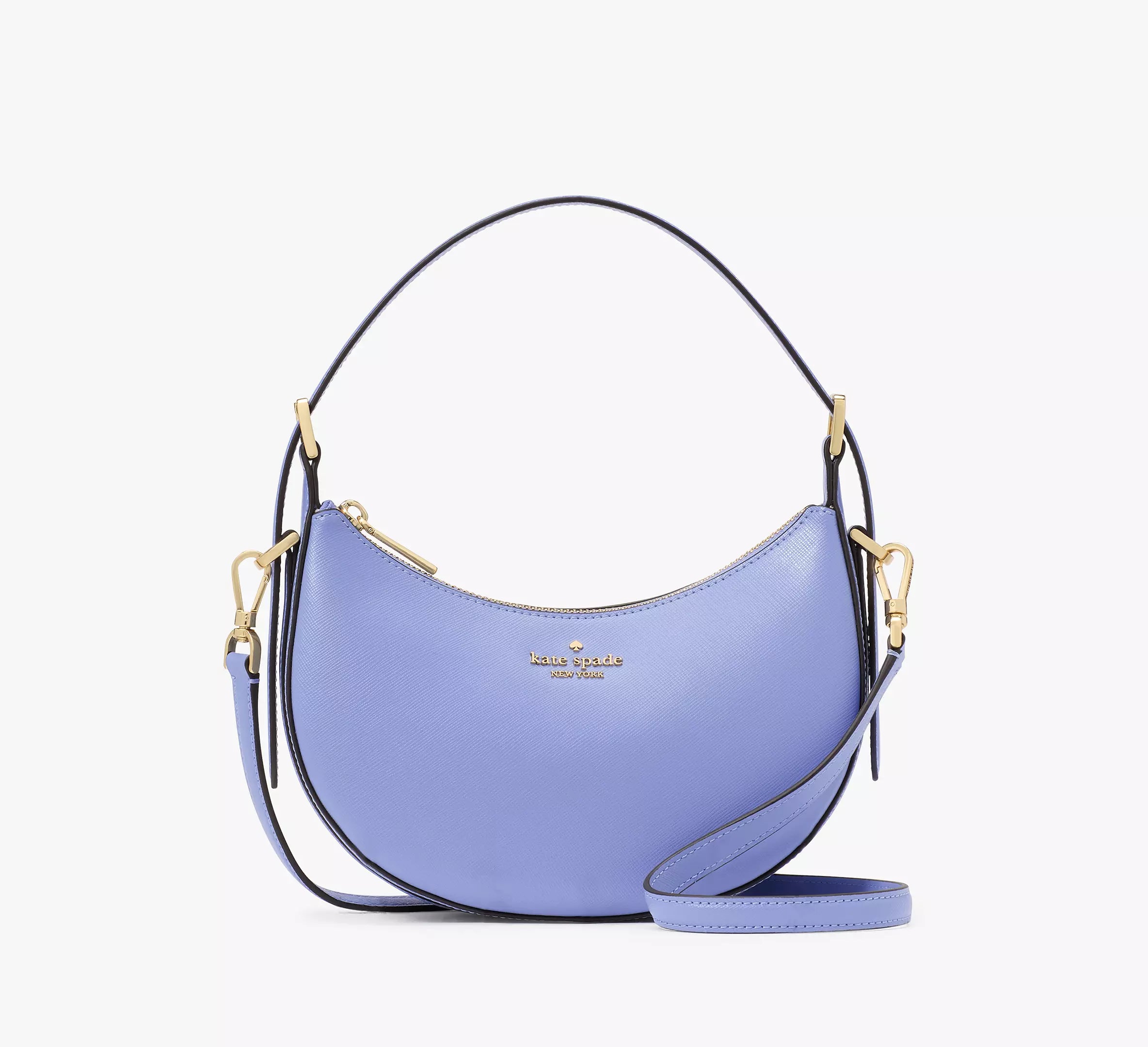 Kate Spade Madison Saffiano Leather Crescent Shoulder Bag 'Frosted Blueberry'