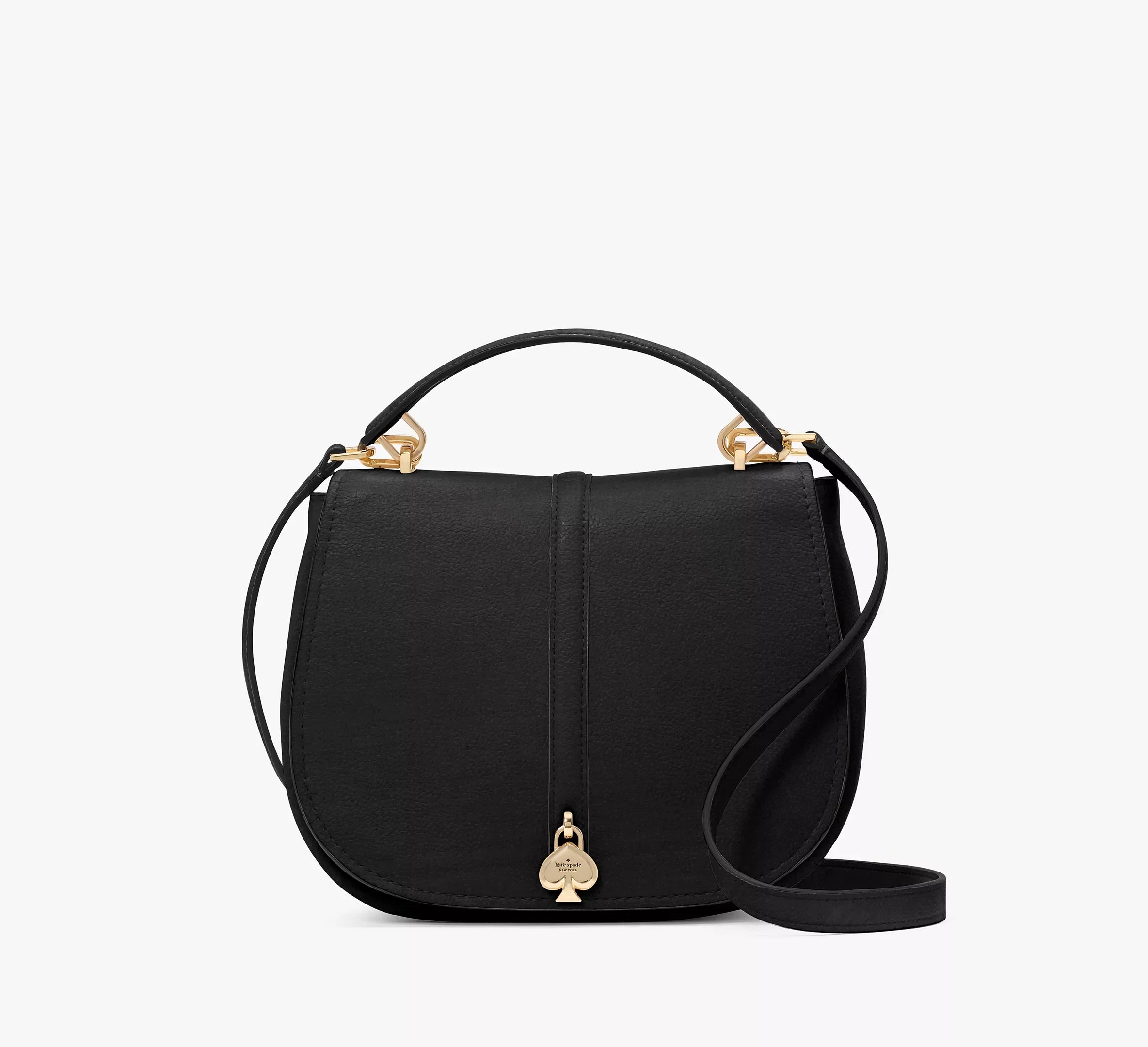 Kate Spade Kayla Pebbled Leather Saddle Bag 'Black'