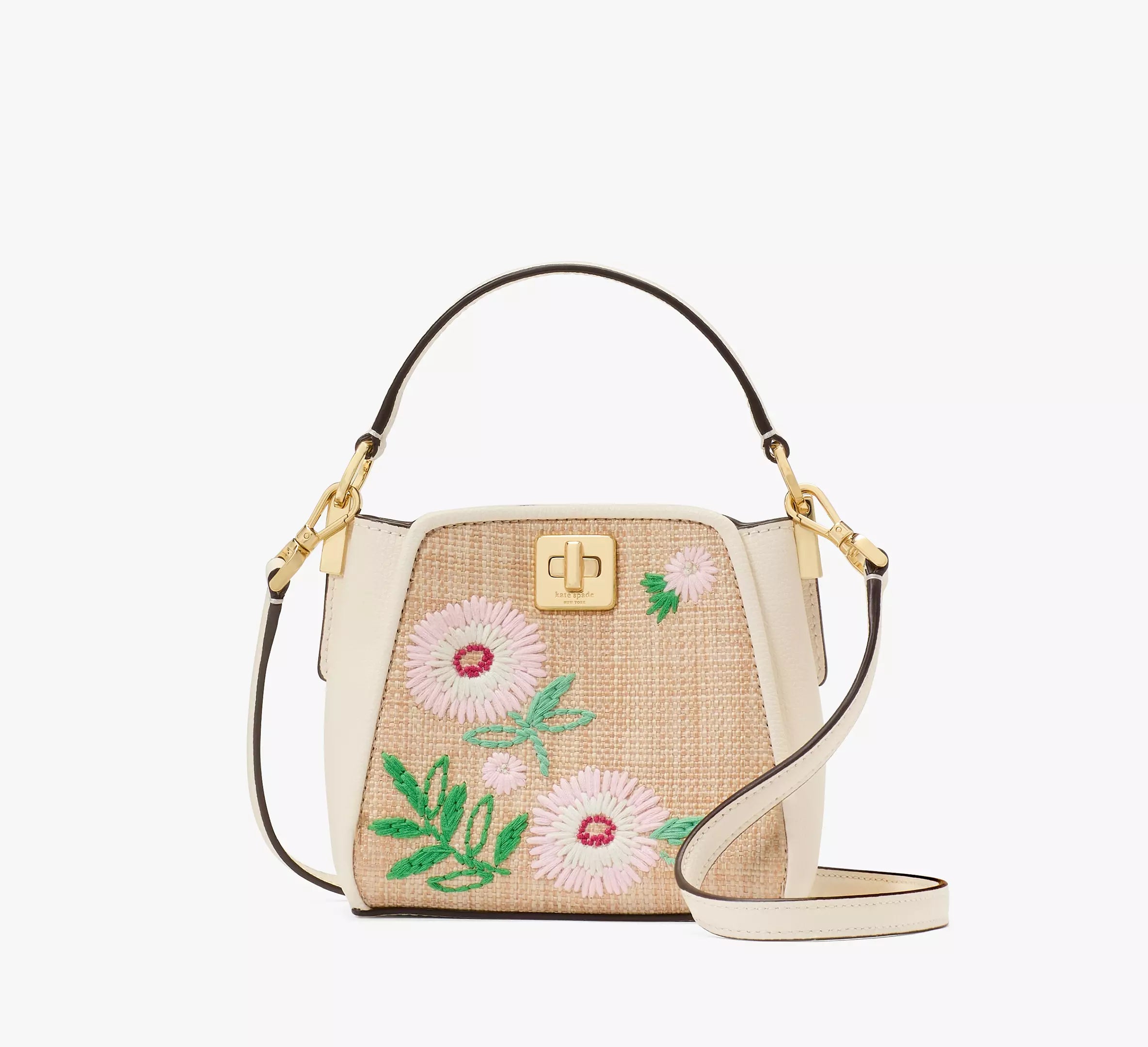Kate Spade Phoebe Straw Small Top Handle Bag 'Natural Multi'