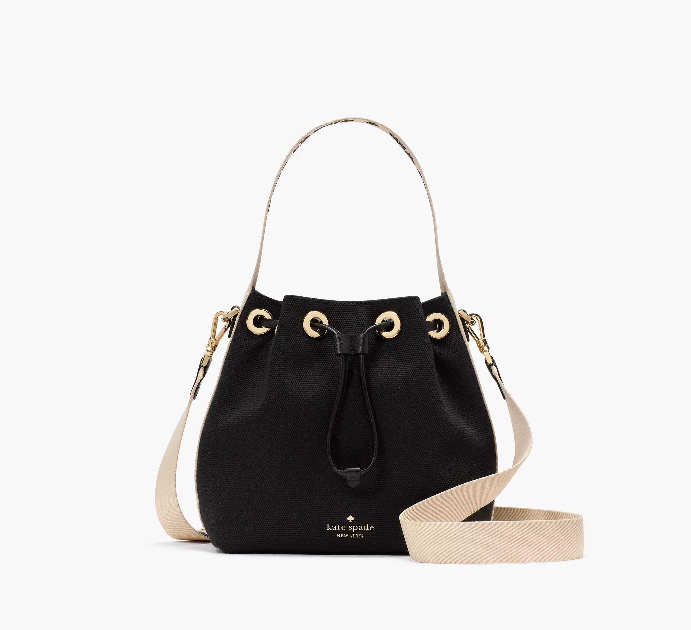 Kate Spade Kip Canvas Bucket Bag Black