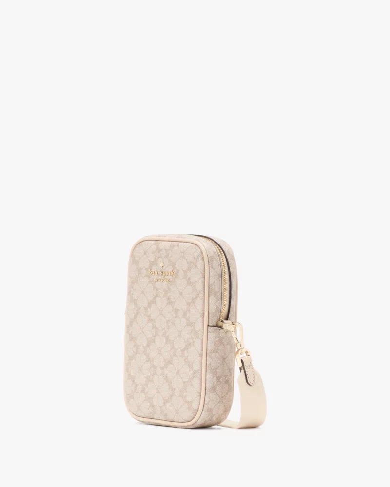Kate Spade Spade Flower North South Phone Crossbody 'Dark Beige Multi'