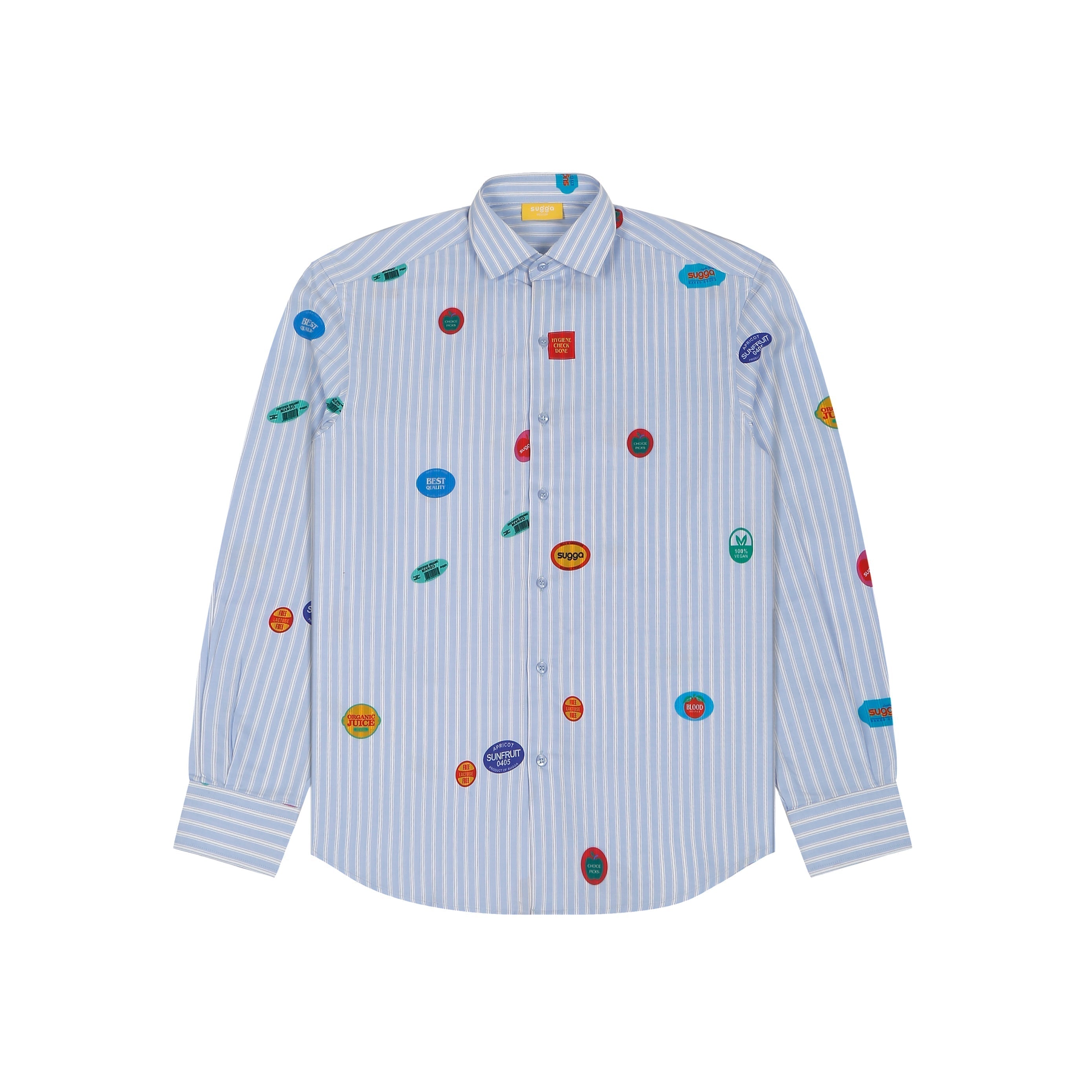 Fruit Sticker Shirt in Blue