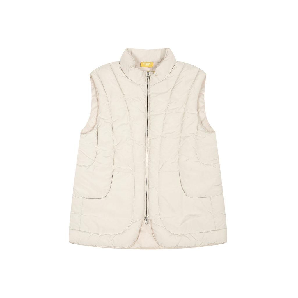 Puffer Jacket Sleeveless In Cream