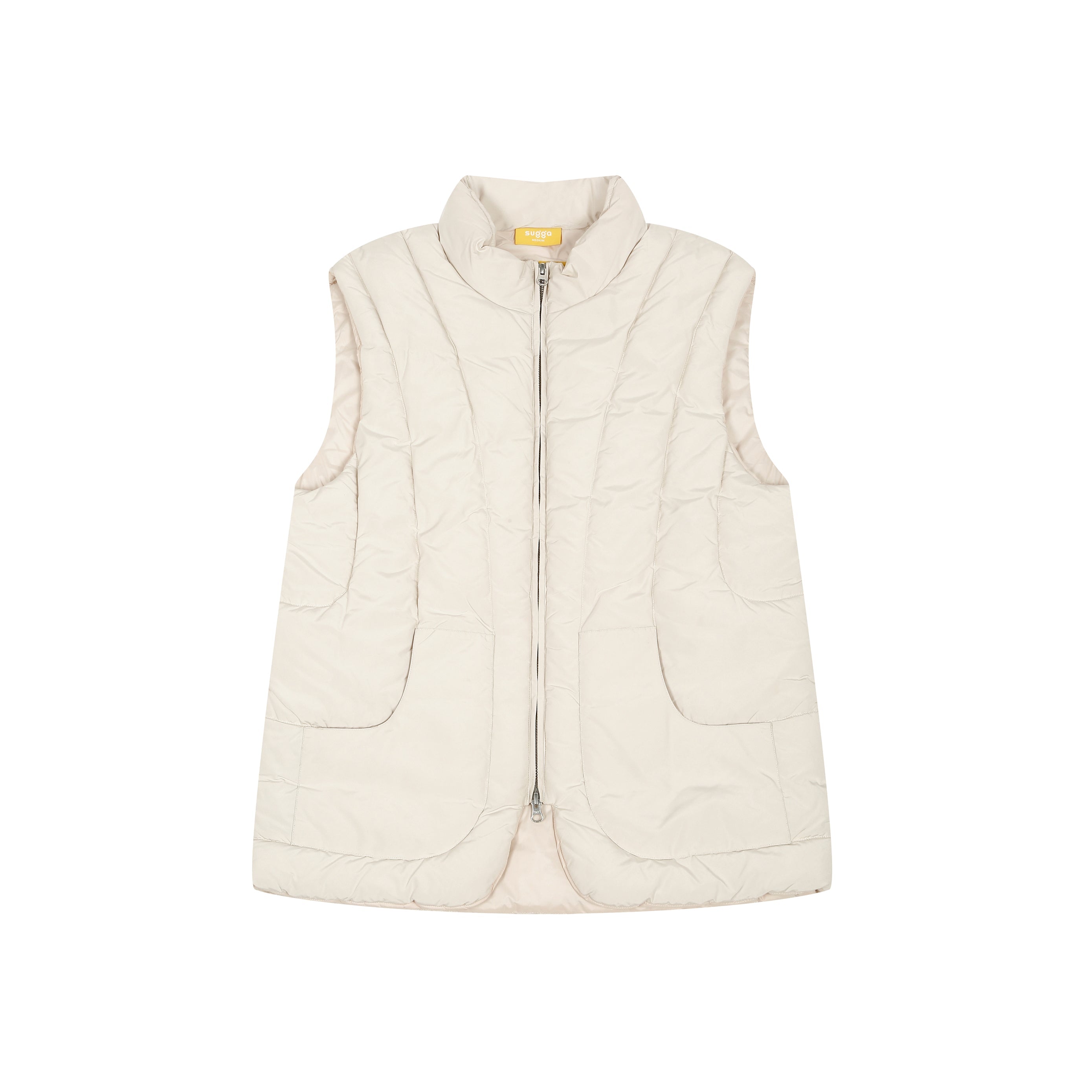 Puffer Jacket Sleeveless In Cream