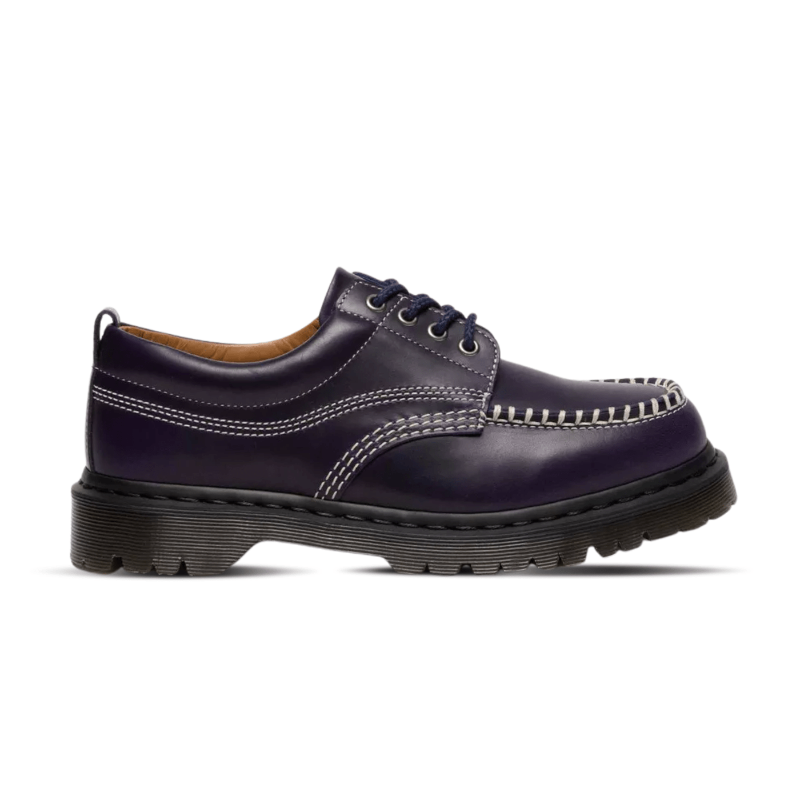 Dr Martens Lowell Orleans Leather Moc Toe Shoe Midnight Blue