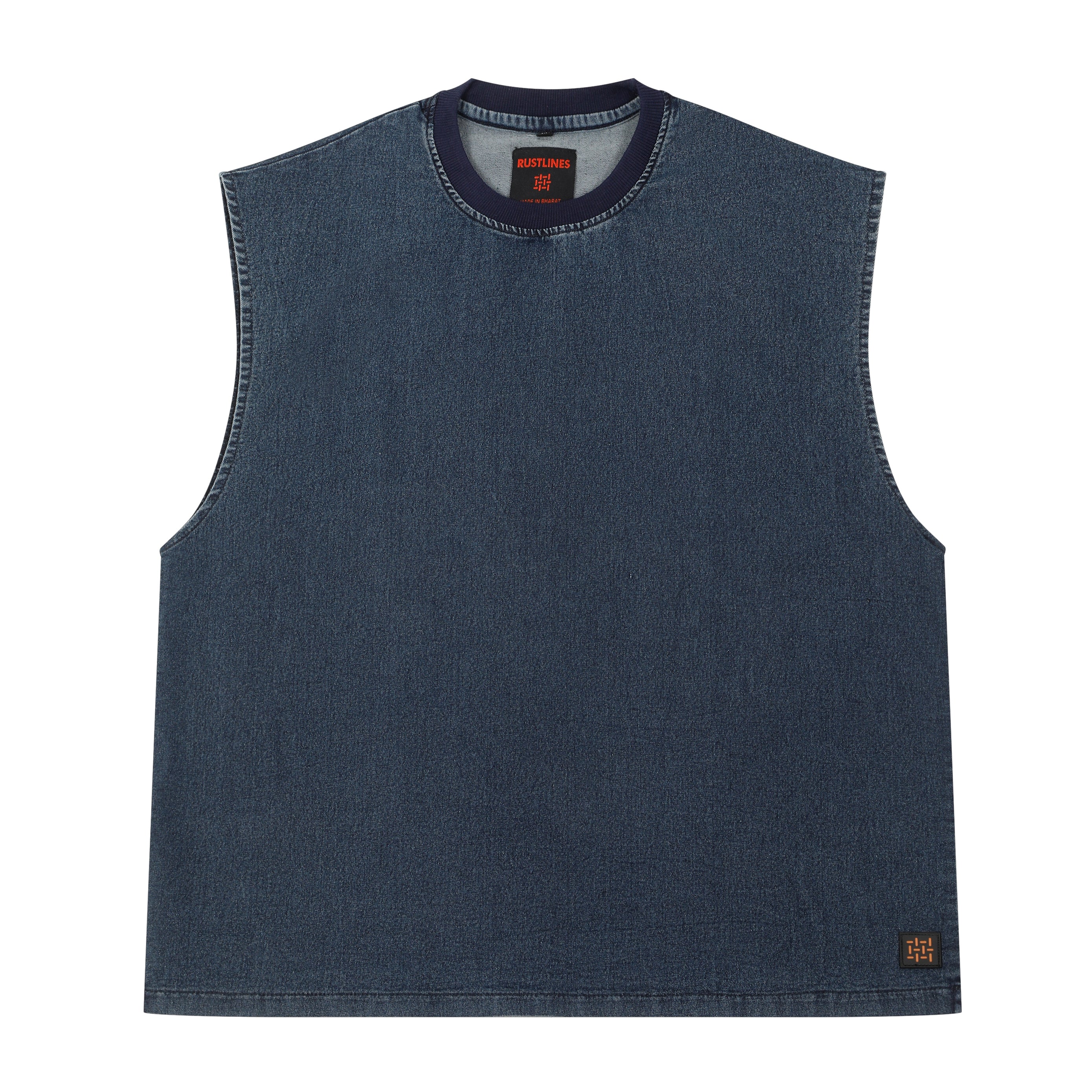 BLUE DENIM MEN'S TANK TOP