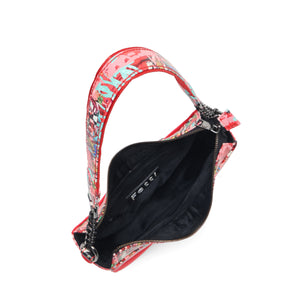 The Graffiti Shoulder Half-Moon Bag - Fetti