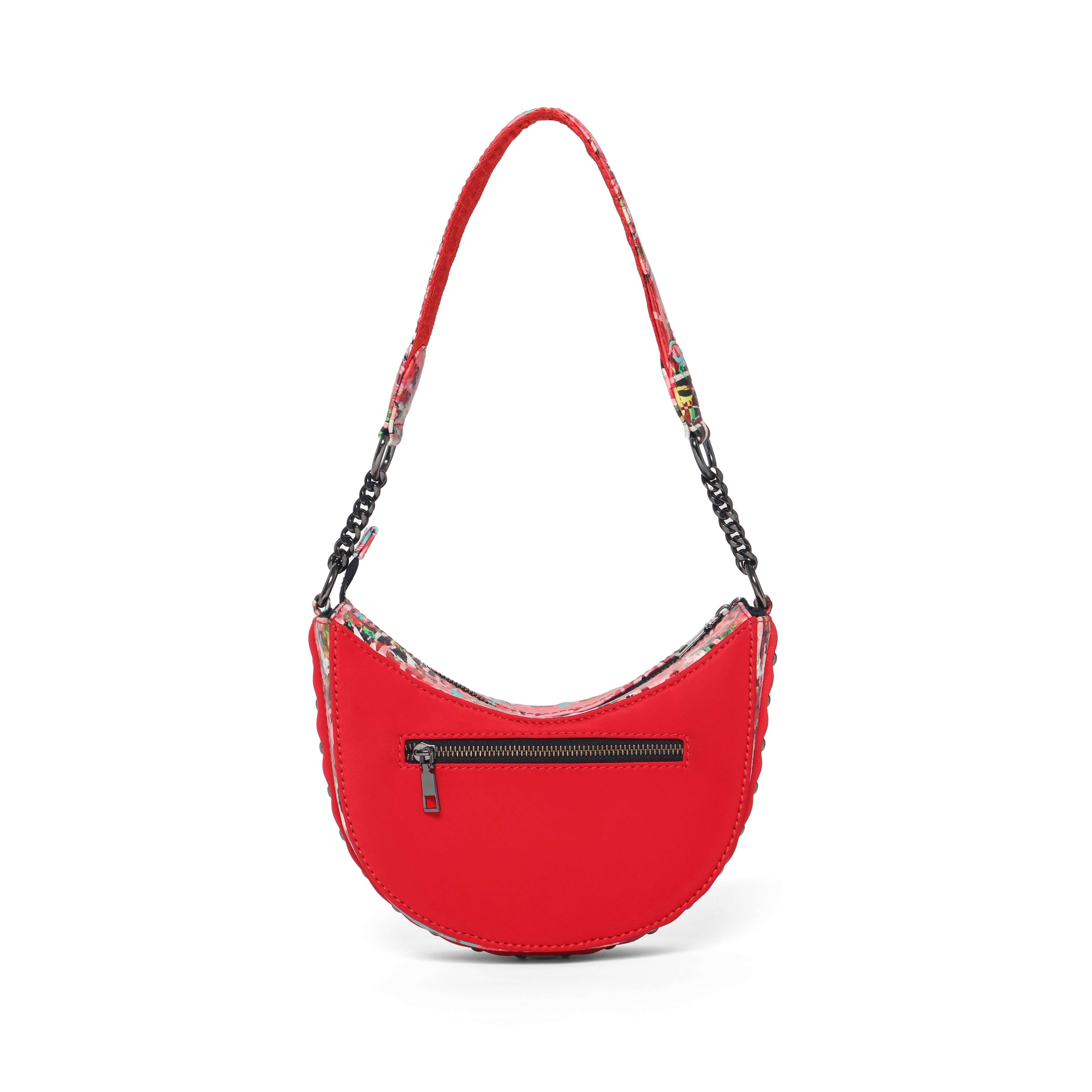 The Graffiti Shoulder Half-Moon Bag - Fetti